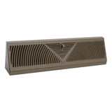 18" Brown Steel Art Deco Corner Baseboard Register, Round Airflow Adjustable Vent Cover