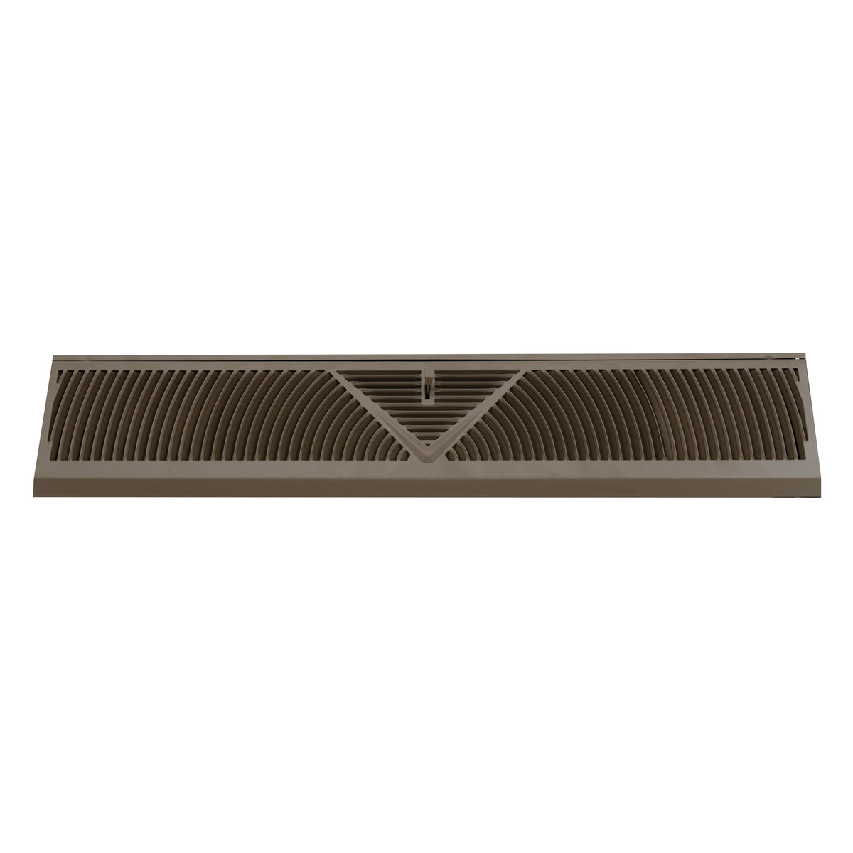 24" Brown Steel Corner Baseboard Register, Round Airflow Adjustable Vent Cover