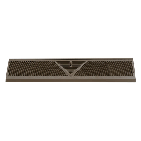 24" Brown Steel Corner Baseboard Register, Round Airflow Adjustable Vent Cover