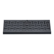 15" Black Steel corner baseboard supply register, front view