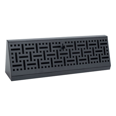 15" Black Steel Basket Weave Corner Baseboard Register, Decorative Adjustable Vent Cover