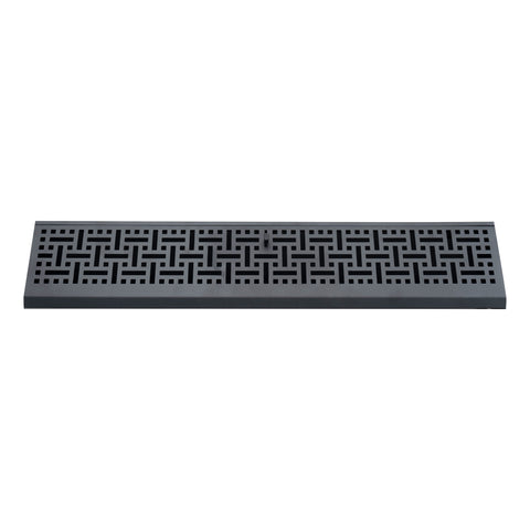 24" Corner Baseboard Register | Decorative Design | Black