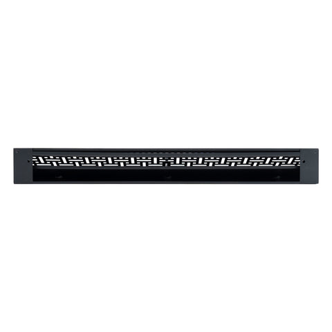24" Corner Baseboard Register | Decorative Design | Black