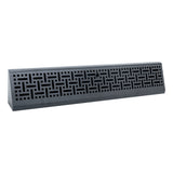 24" Black Steel Basket Weave Corner Baseboard Register, Decorative Adjustable Vent Cover