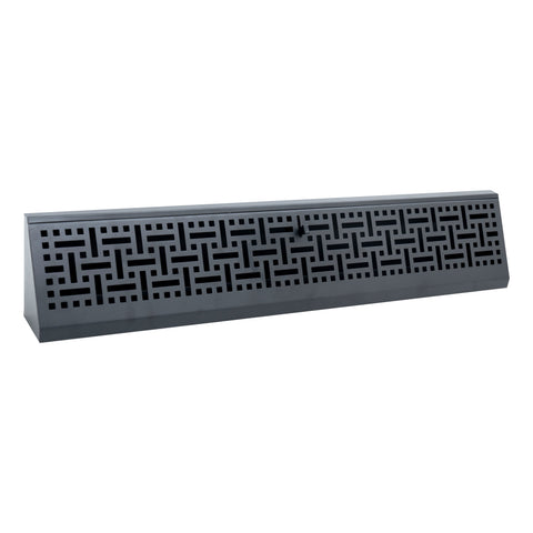 24" Corner Baseboard Register | Decorative Design | Black