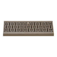 Fits 15" Baseboard Space | Corner Baseboard Register by Handua | Decorative Design | 15" External Length Register Vent Cover Grill | Adjustable Lever for Air Flow Control | Brown