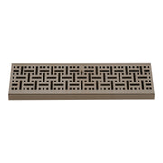 18" Brown Steel corner baseboard supply register, front view