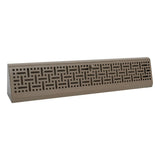 24" Brown Steel Basket Weave Corner Baseboard Register, Decorative Adjustable Vent Cover