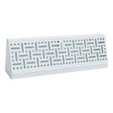 15" White Steel Basket Weave Corner Baseboard Register, Decorative Adjustable Vent Cover