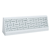 15" White Steel corner baseboard supply register, angled view