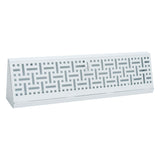 18" White Steel Basket Weave Corner Baseboard Register, Decorative Adjustable Vent Cover
