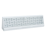 18" White Steel corner baseboard supply register, angled view