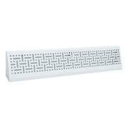 24" White Steel corner baseboard supply register, angled view