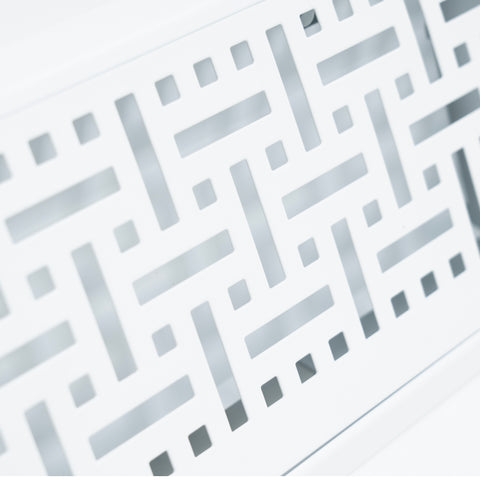 24" Corner Baseboard Register | Decorative Design | White