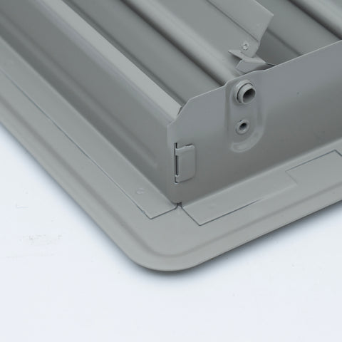 4"x10" Heavy Duty Steel Floor Register, Louvered Air Vent with Adjustable Damper | Gray | Out. Dim.: 5-3/4"W X 11-3/4"H