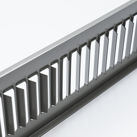 Fits 4x12 Duct Opening | Toe Kick Vent Cover | Cabinet Toe Kick Space Register Grille | HVAC Toe Space Vent Cover | Outer Dimensions: 5 3/8" X 13 3/8" | Gray