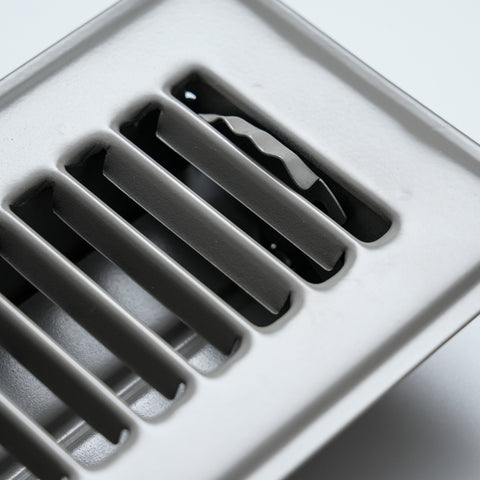 Handua HVAC Gray Floor Register with Louvered Design | Heavy Duty Walkable Design with Damper| Multipack