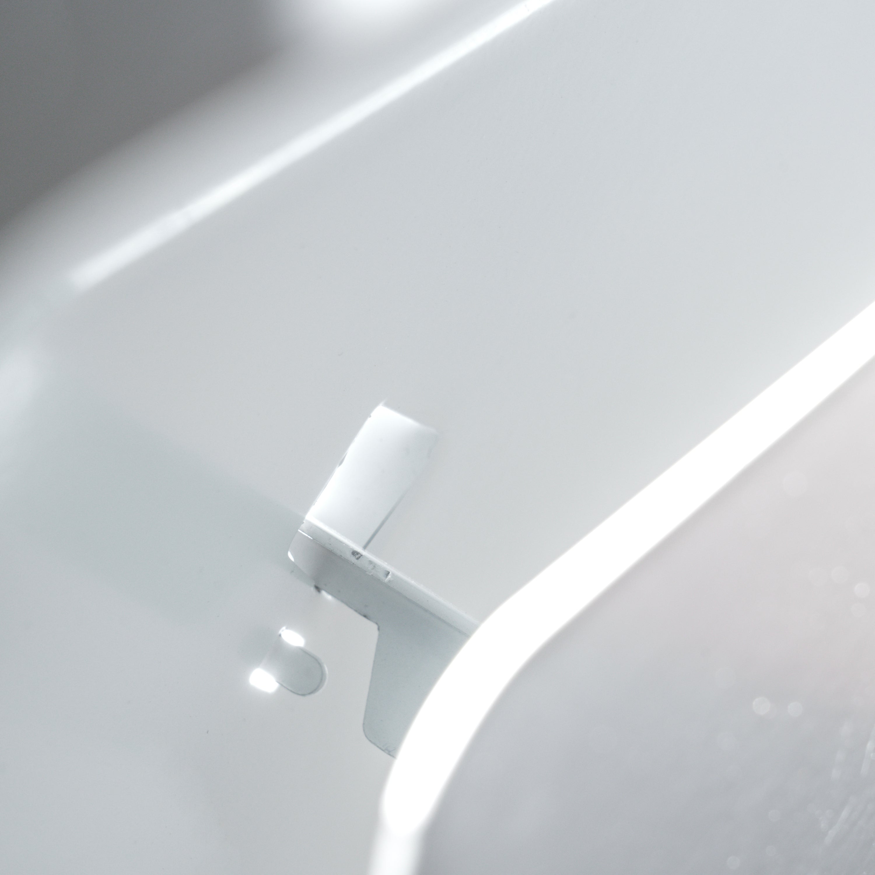 24 x 24-inch White Steel T-bar cone diffuser, mounting tab detail