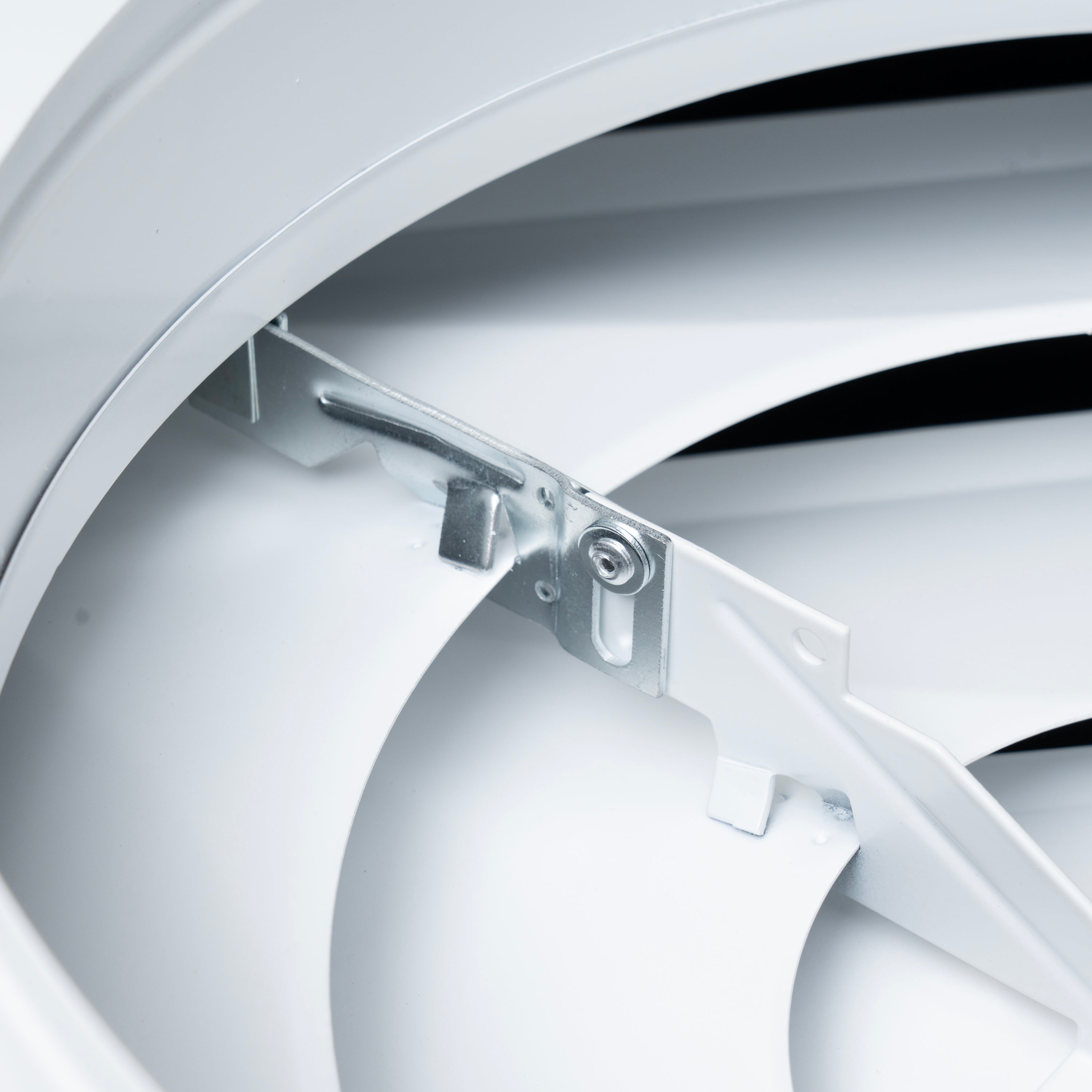 24 x 24-inch White Steel T-bar cone diffuser, damper lever detail