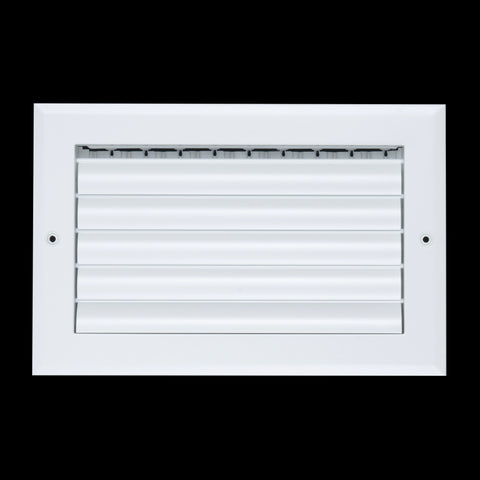 10"W x 6"H [Duct Opening] Aluminum 1-WAY Adjustable Air Supply Grille | Register Vent Cover Grill for Sidewall and Ceiling | White | Outer Dimensions: 11.75"W x 7.75"H