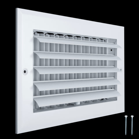 Handua Aluminum Adjustable Air Supply Grille | 1 WAY Register Vent Cover Grill for Sidewall and Ceiling