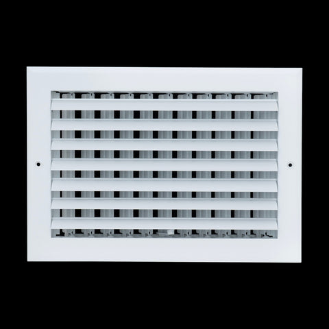 12"x8" 1-Way White Aluminum Adjustable Curved Blade Supply Register, Air Vent Cover with Damper for Sidewall Or Ceiling