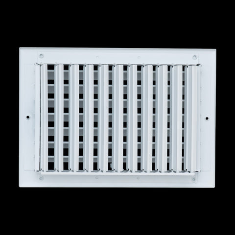 12"x8" 1-Way White Aluminum Adjustable Curved Blade Supply Register, Air Vent Cover with Damper for Sidewall Or Ceiling