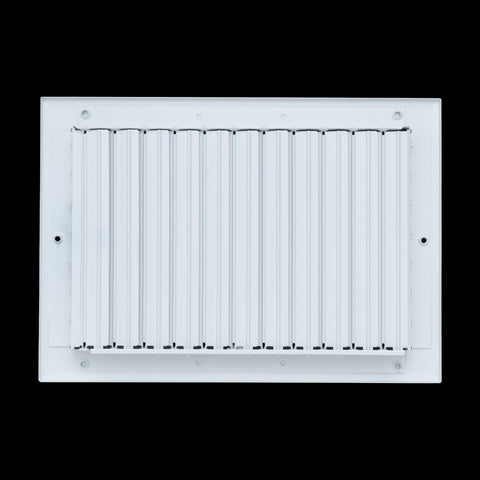 Fits 12x8 Duct Opening Aluminum 1-Way Adjustable Air Supply Grille by Handua | Curved Blade Register Vent Cover for Sidewall & Ceiling | White | Outer Size: 13.75" X 9.75"