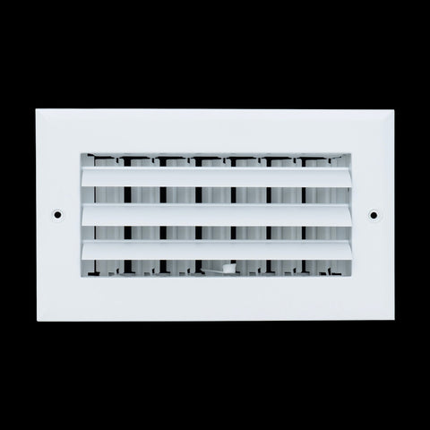 8"x4" 1-Way White Aluminum Adjustable Curved Blade Supply Register, Air Vent Cover with Damper for Sidewall Or Ceiling