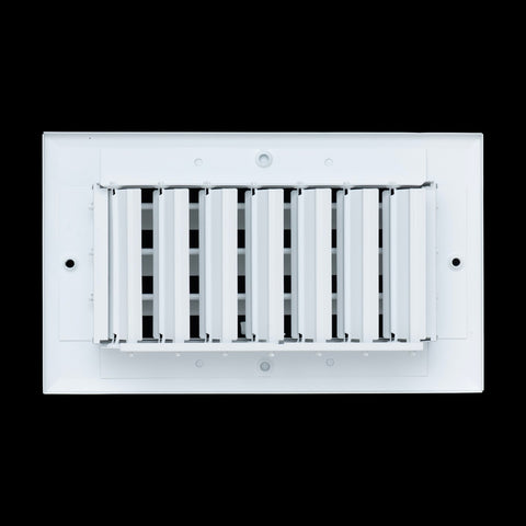 8"x4" 1-Way White Aluminum Adjustable Curved Blade Supply Register, Air Vent Cover with Damper for Sidewall Or Ceiling