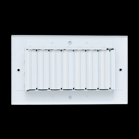 8"x4" 1-Way White Aluminum Adjustable Curved Blade Supply Register, Air Vent Cover with Damper for Sidewall Or Ceiling