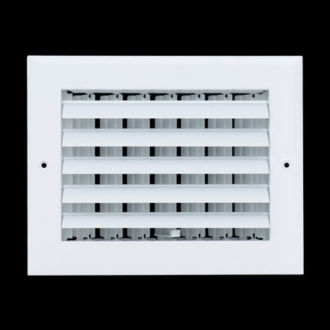 8x6 Aluminum 1-WAY Adjustable Air Supply Register for Sidewall and Ceiling | White | Outer Dimensions: 9-3/4"W X 7-3/4"H