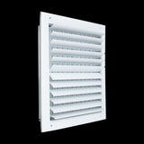 12x12 Aluminum 2-WAY Adjustable Air Supply Register for Sidewall and Ceiling | White | Outer Dimensions: 13-3/4"W X 13-3/4"H
