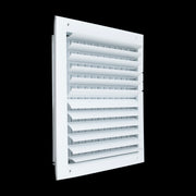 12 x 12-inch White Aluminum adjustable curved blade supply register, angled view