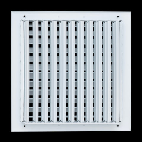 12x12 Aluminum 2-WAY Adjustable Air Supply Register for Sidewall and Ceiling | White | Outer Dimensions: 13-3/4"W X 13-3/4"H