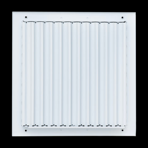 12x12 Aluminum 2-WAY Adjustable Air Supply Register for Sidewall and Ceiling | White | Outer Dimensions: 13-3/4"W X 13-3/4"H