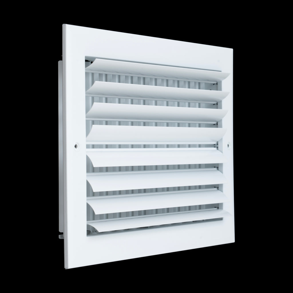 12x8 Aluminum 2-WAY Adjustable Air Supply Register for Sidewall and Ceiling | White | Outer Dimensions: 13-3/4"W X 9-3/4"H