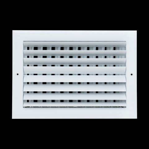 12"x8" 2-Way White Aluminum Adjustable Curved Blade Supply Register, Air Vent Cover with Damper for Sidewall Or Ceiling