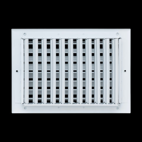 12"x8" 2-Way White Aluminum Adjustable Curved Blade Supply Register, Air Vent Cover with Damper for Sidewall Or Ceiling