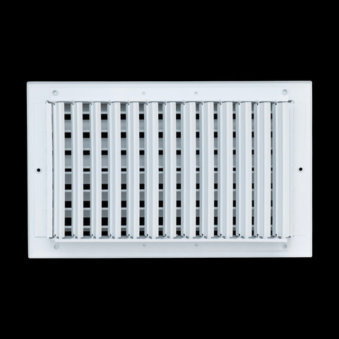 14x8 Aluminum 2-WAY Adjustable Air Supply Register for Sidewall and Ceiling | White | Outer Dimensions: 15-3/4"W X 9-3/4"H