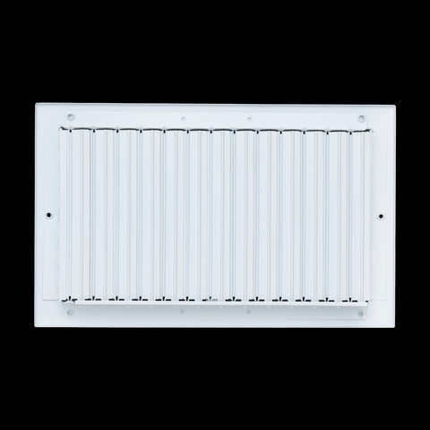 14x8 Aluminum 2-WAY Adjustable Air Supply Register for Sidewall and Ceiling | White | Outer Dimensions: 15-3/4"W X 9-3/4"H