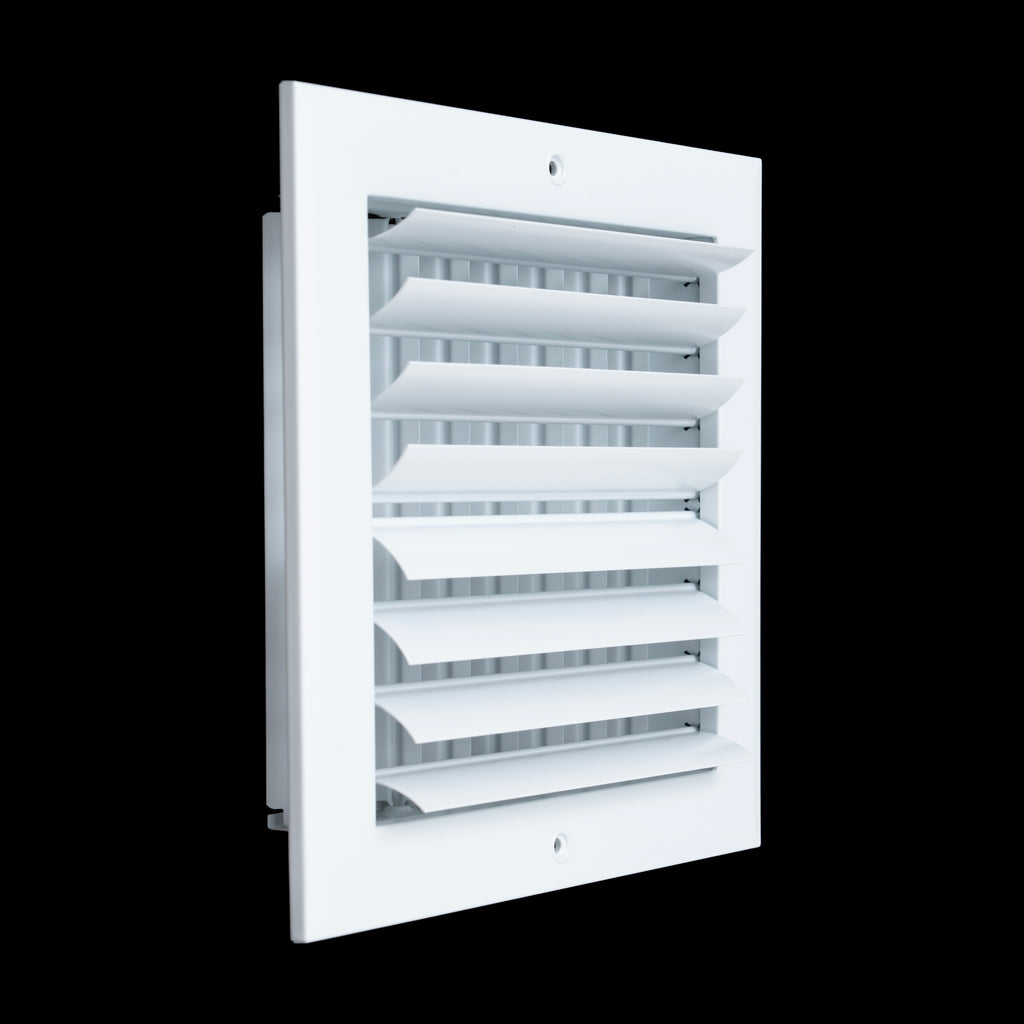 8x8 Aluminum 2-WAY Adjustable Air Supply Register for Sidewall and Ceiling | White | Outer Dimensions: 9-3/4"W X 9-3/4"H