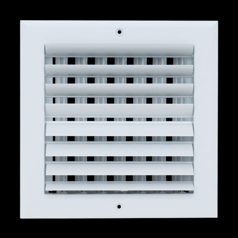 8"x8" 2-Way White Aluminum Adjustable Curved Blade Supply Register, Air Vent Cover with Damper for Sidewall Or Ceiling