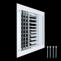 Fits 14x14 Duct Opening Aluminum 3-Way Adjustable Air Supply Grille by Handua | Curved Blade Register Vent Cover for Sidewall & Ceiling | White | Outer Size: 15.75" X 15.75"