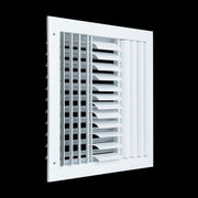 12 x 12-inch White Aluminum adjustable curved blade supply register, angled view