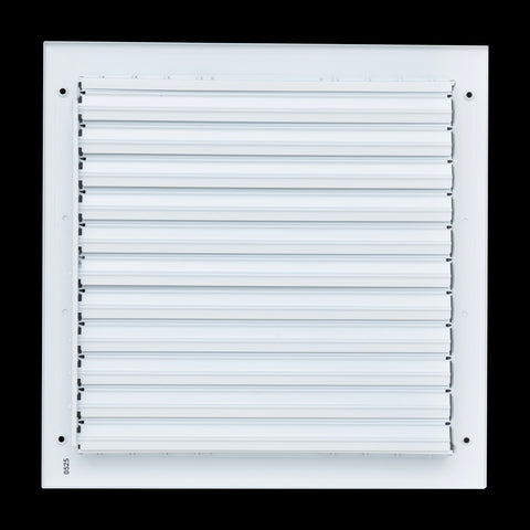12"x12" 3-Way White Aluminum Adjustable Curved Blade Supply Register, Air Vent Cover with Damper for Sidewall Or Ceiling