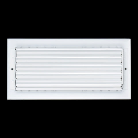 14"W x 6"H [Duct Opening] Aluminum 3-WAY Adjustable Air Supply Grille | Register Vent Cover Grill for Sidewall and Ceiling | White | Outer Dimensions: 15.75"W x 7.75"H