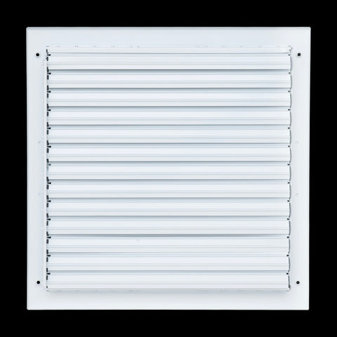 14"x14" 3-Way White Aluminum Adjustable Curved Blade Supply Register, Air Vent Cover with Damper for Sidewall Or Ceiling