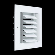 6 x 6-inch White Aluminum adjustable curved blade supply register, angled view
