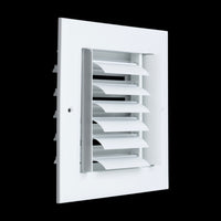 Fits 10x10 Duct Opening Aluminum 2-WAY Adjustable Air Supply Grille by Handua | Curved Blade Register Vent Cover for Sidewall & Ceiling | White | Outer Size: 11.75" X 11.75"